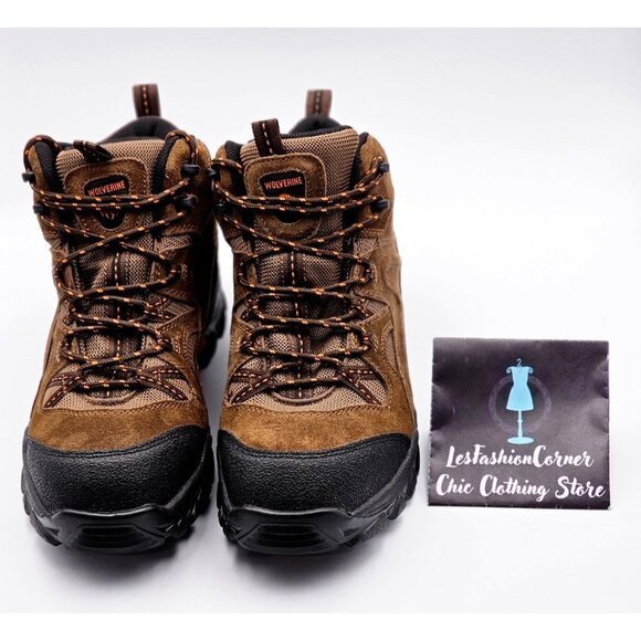 NWOB Wolverine Men's Brown Leather Hiking Waterproof Steel-Toe Boots Sz 12M 387 - Picture 10 of 15